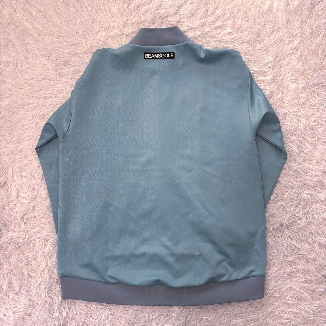 新作 ビームスゴルフ スウェット ハイネック 水色 ゴルフウェア ブルゾン