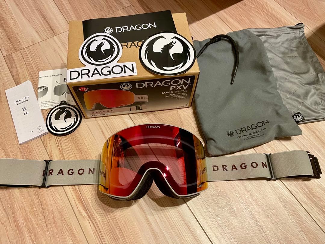 【試着のみ】25.26年モデルDRAGON PXVミラー平面レンズ ベージュ