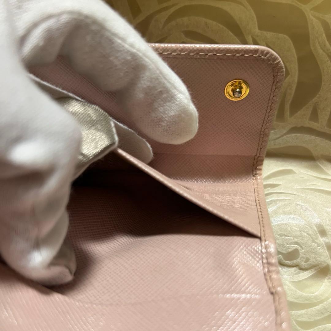 プラダ 6連キーケース 1PG222 牛革 ピンク系 サフィアーノレザー 6本