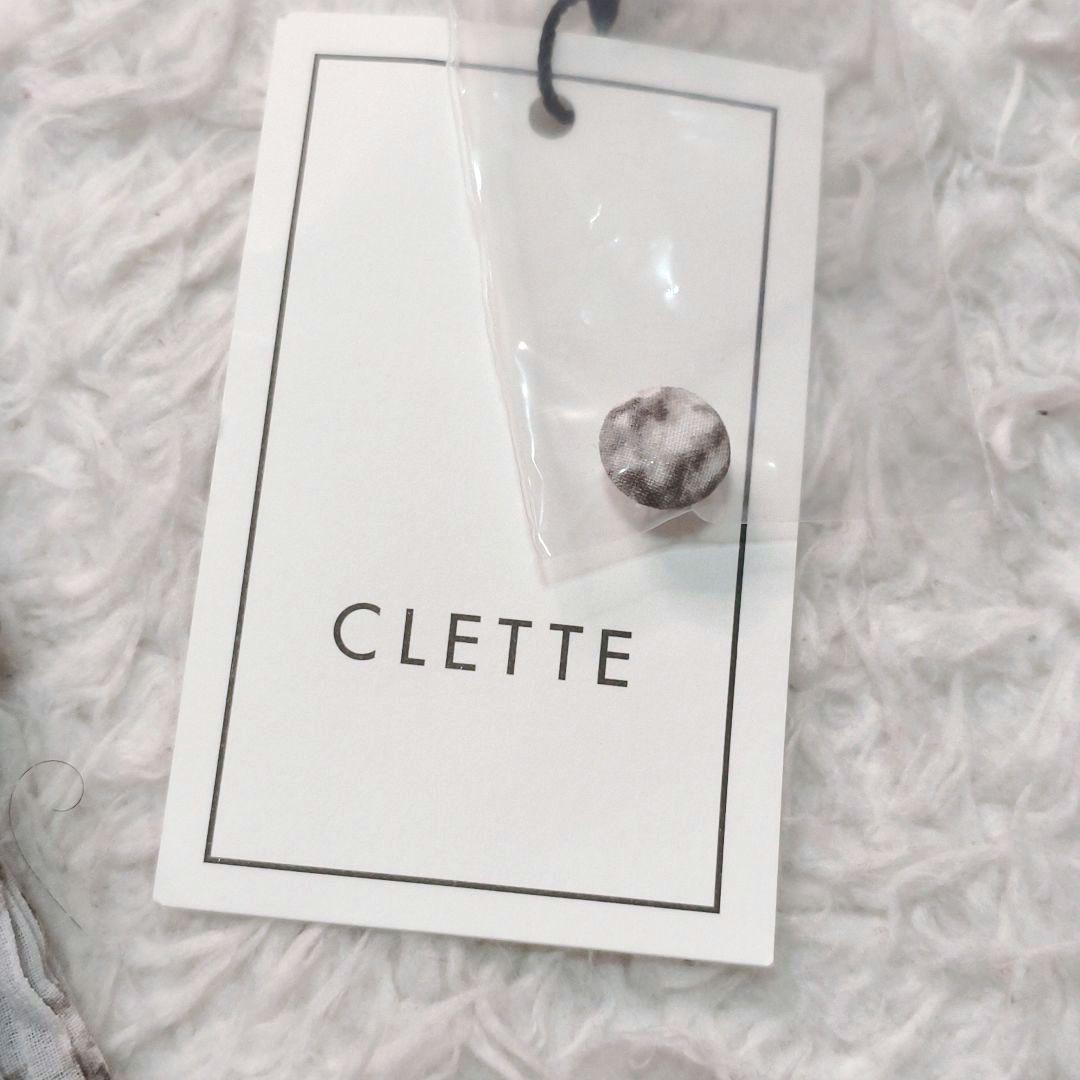 タグ付 CLETTE リボン タイ 花柄 フリル ワンピース LL ブルー