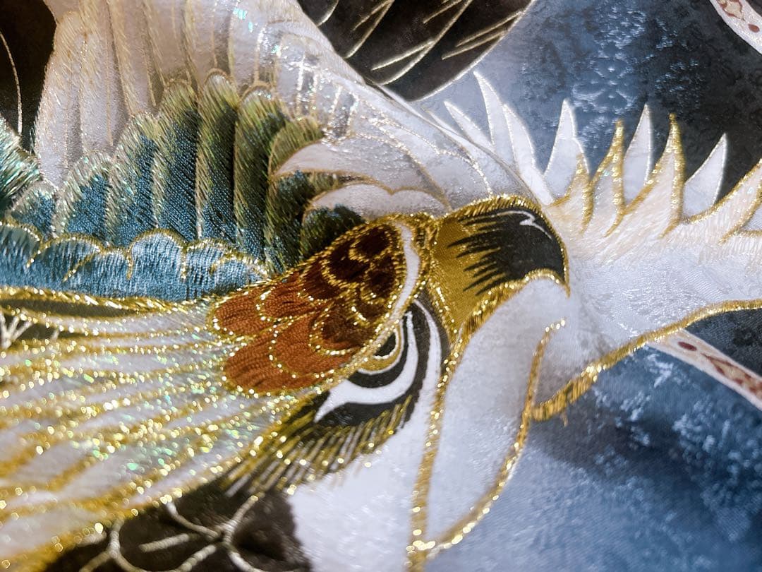 豪華刺繍入り♡七五三　5歳　男の子　フルセット　一式　縦縞袴　鷹　白系