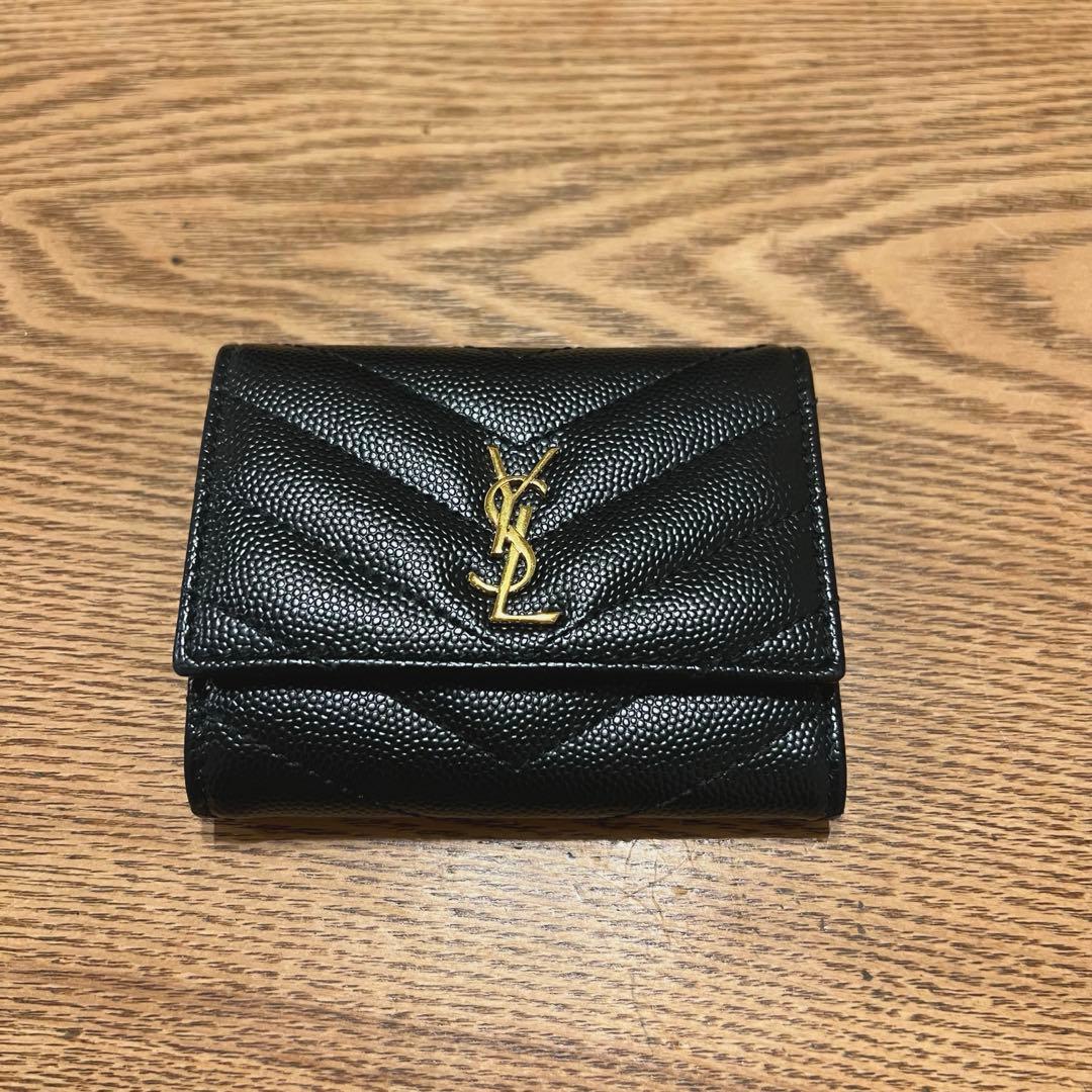 YSL ブラック レザー キーケース
