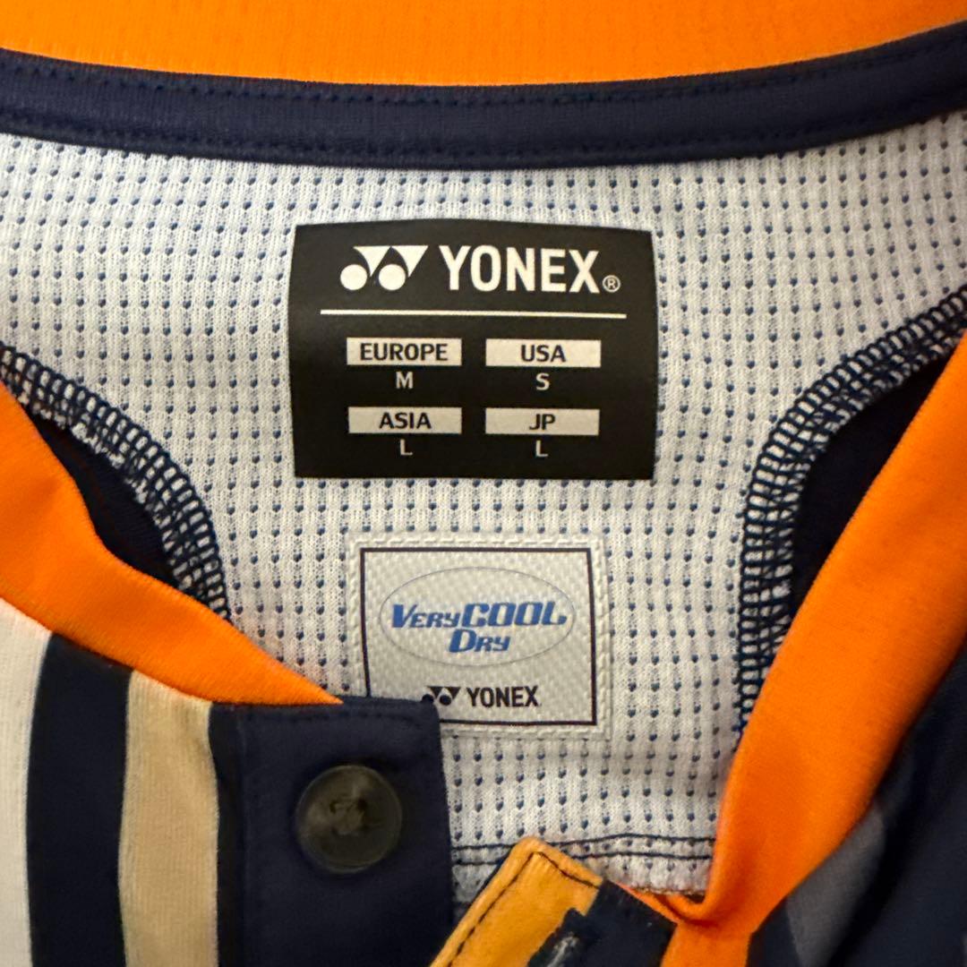 YONEX バドミントン ゲームシャツ JP L ネイビー/オレンジ