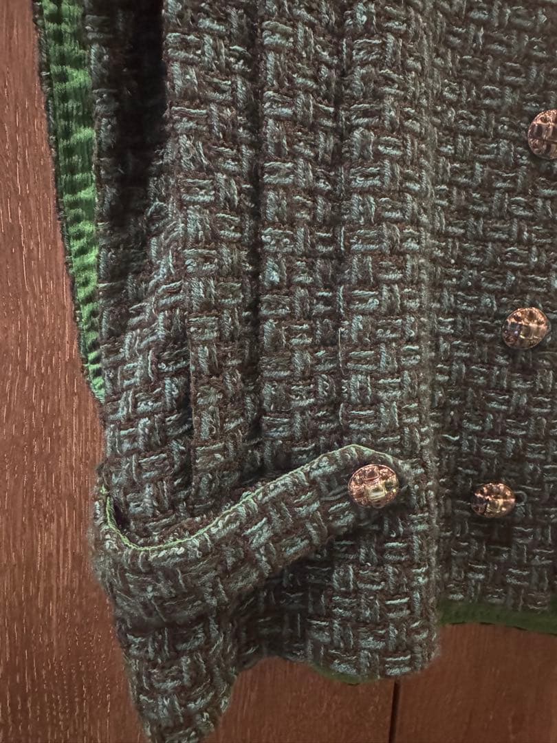 CHANEL シャネル　ダークグリーン ツイード ノースリーブベスト