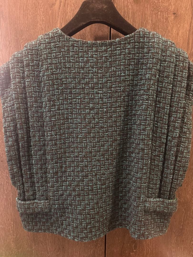 CHANEL シャネル　ダークグリーン ツイード ノースリーブベスト