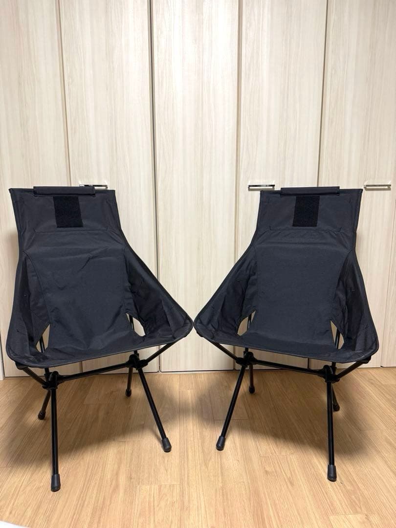 ヘリノックス サンセットチェア ブラック&替えシートコヨーテ　2脚セット