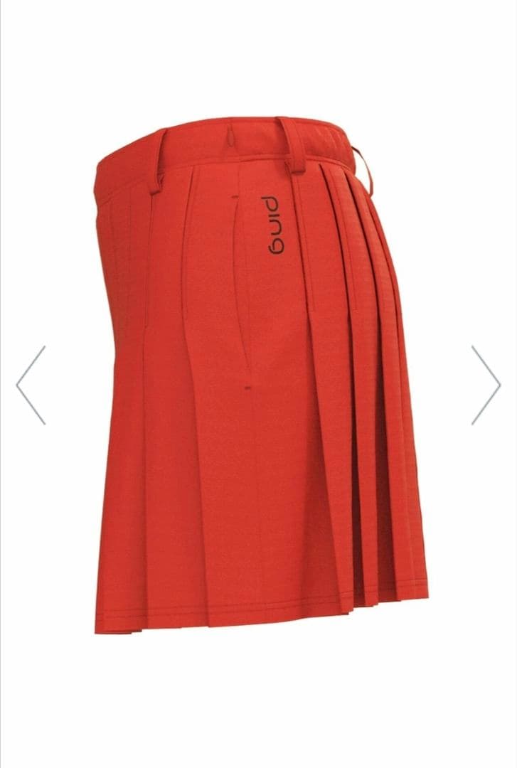 美品 PING レディース プリーツ スカート 赤 S ストレッチ