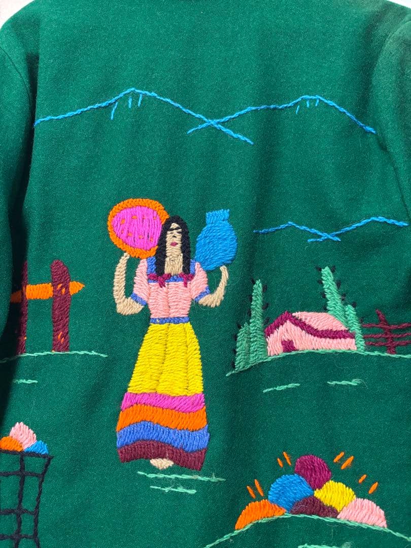 talon☆ 50s メキシカンジャケット　グリーン×アイボリー