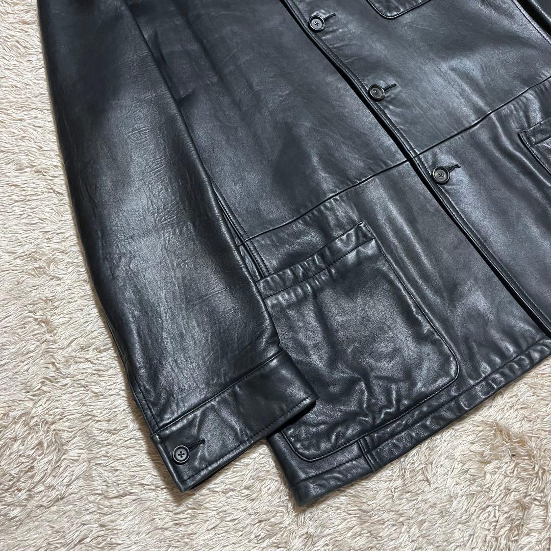 Polo by Ralph Lauren ブラックレザー カーコート XXL
