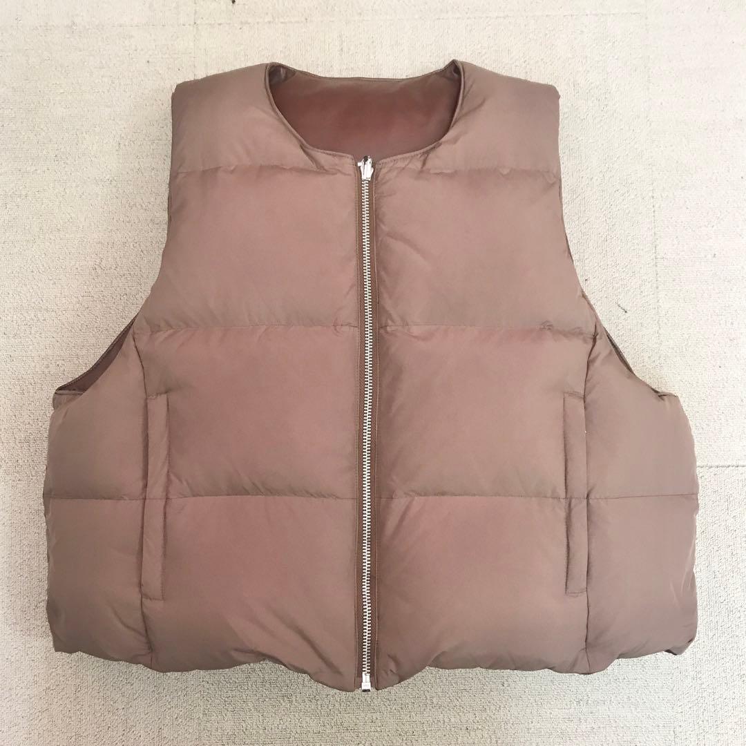 メルヴィンス ベスト L リモンタ リバーシブル ダウン レザー S3273