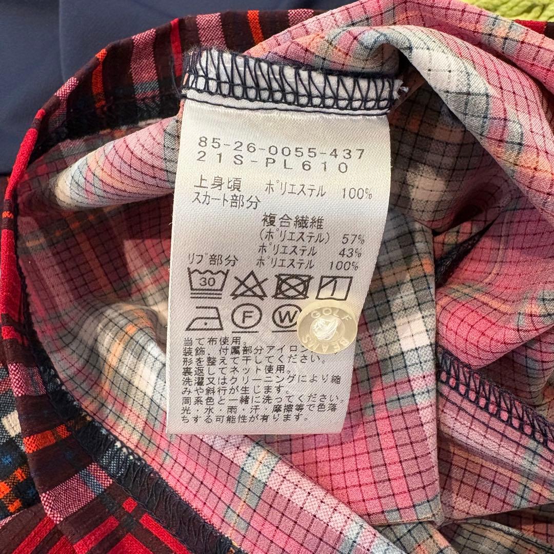 BEAMS GOLF ビームスゴルフ ポロ切替 ワンピース チェック柄 Mサイズ