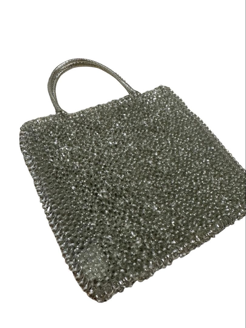ANTEPRIMAアンテプリマ ワイヤーバッグ ビジュー装飾シルバーハンドバッグ