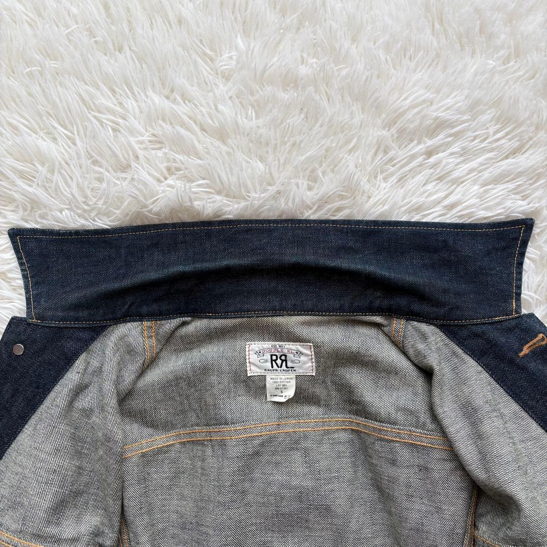 名作 希少 ダブルアールエル ヴィンテージ リジット デニムジャケット Sサイズ