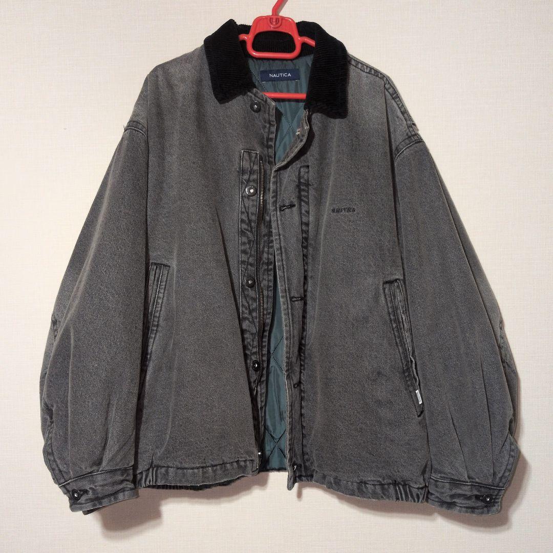 NAUTICA デニムジャケット ブラック ユーズド加工