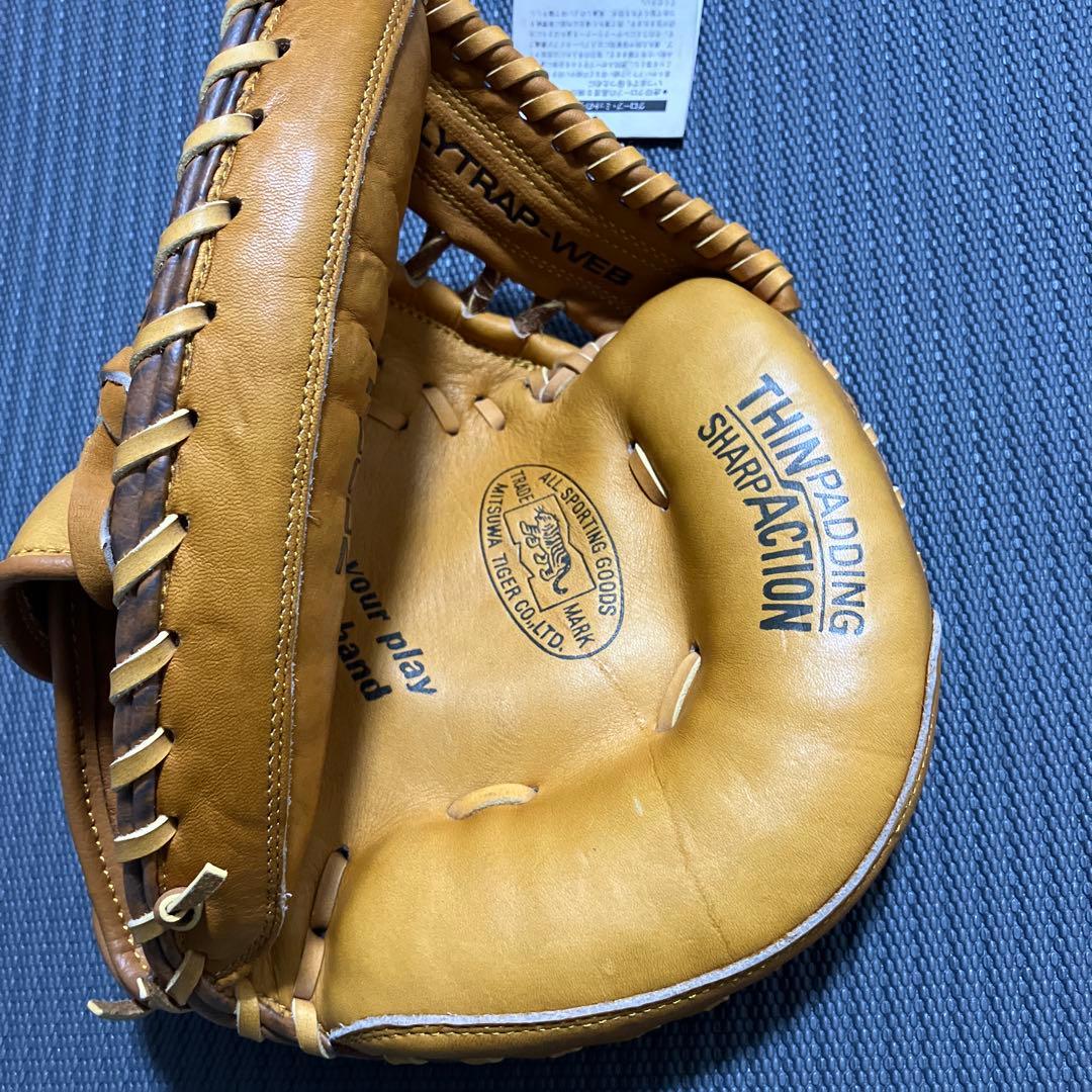 未使用　ミツワタイガー　少年軟式野球用キャッチャーミット　当時物
