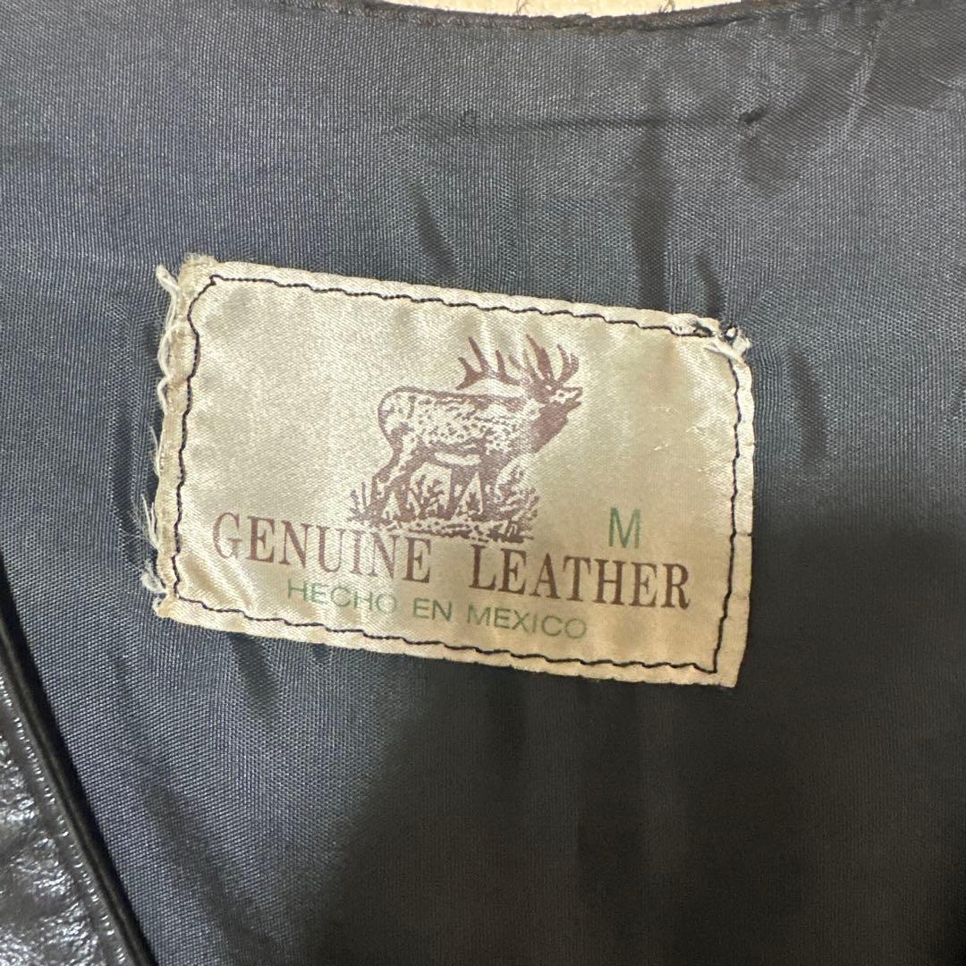 本革 黒 ノースリーブベスト Mサイズ