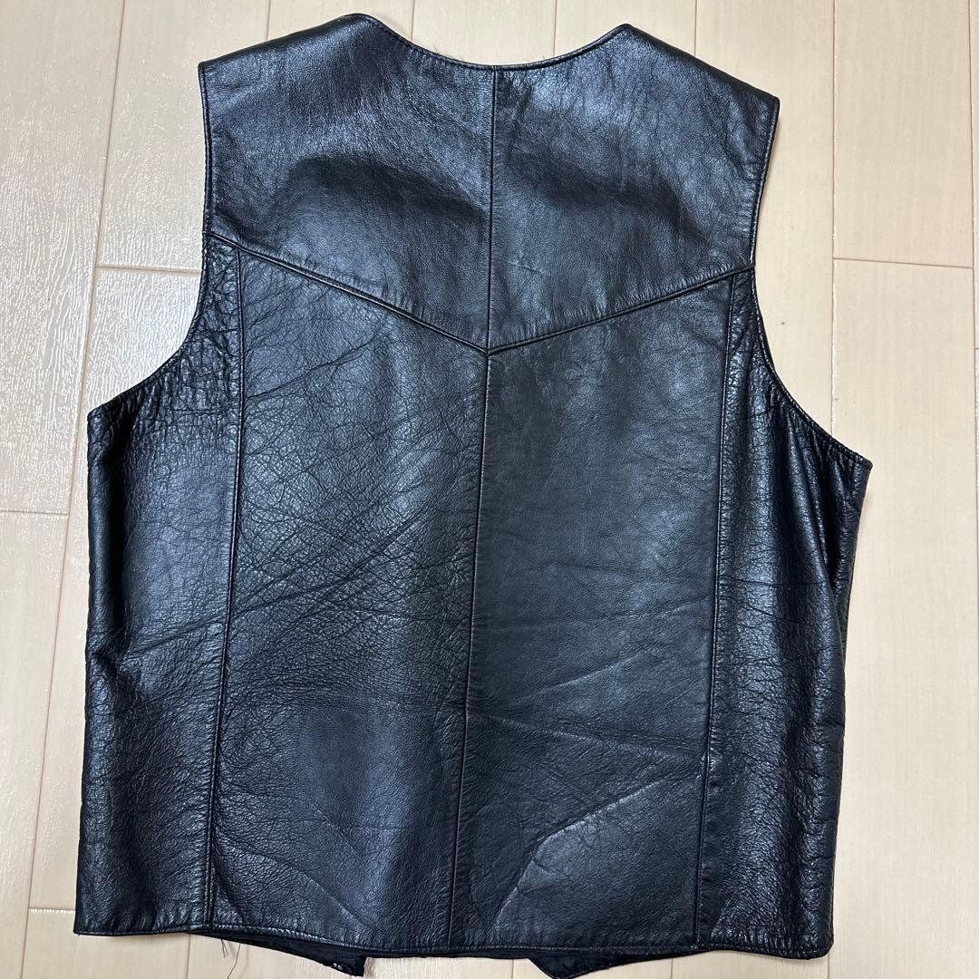 本革 黒 ノースリーブベスト Mサイズ