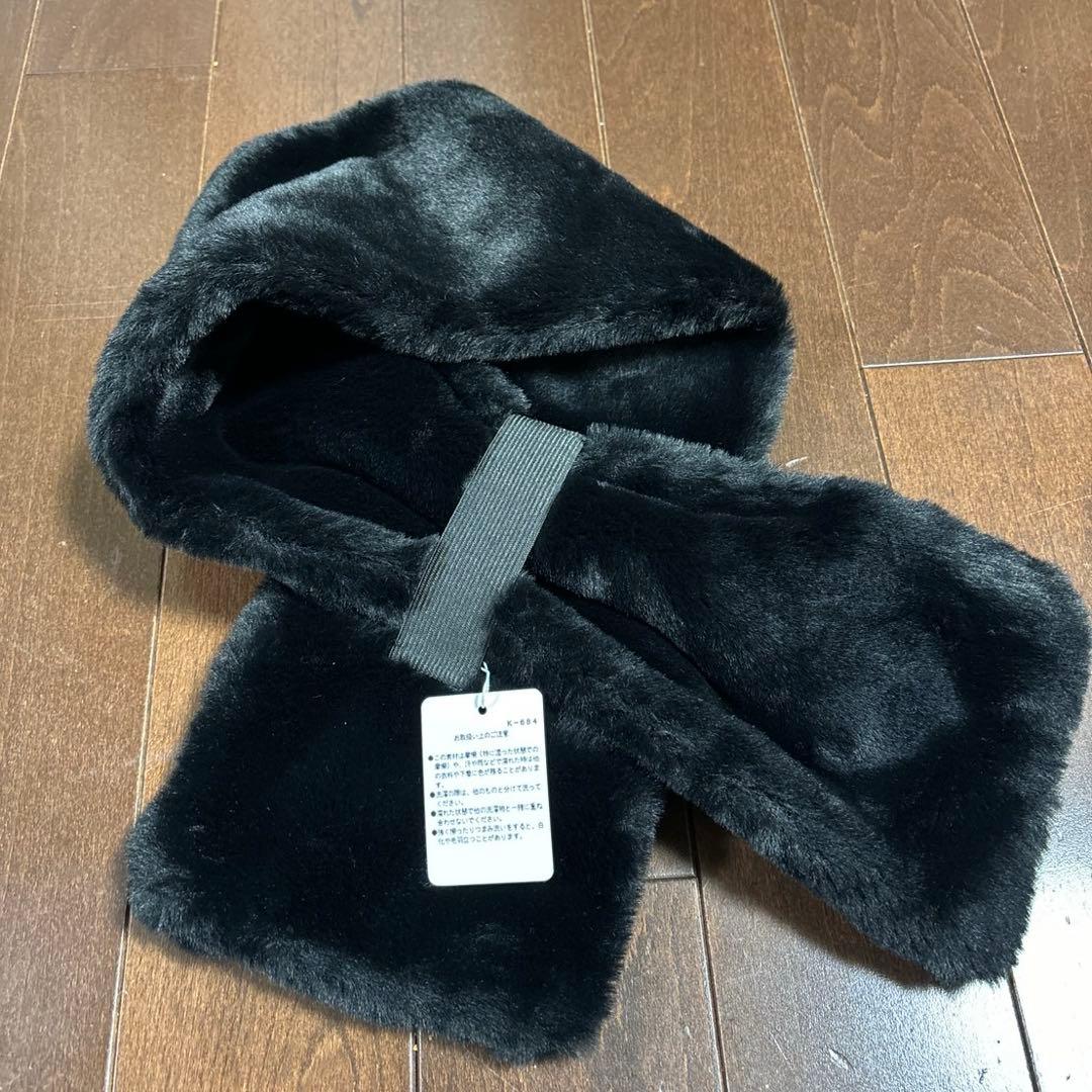 マスターバニーフェイクファーマフラーブラック