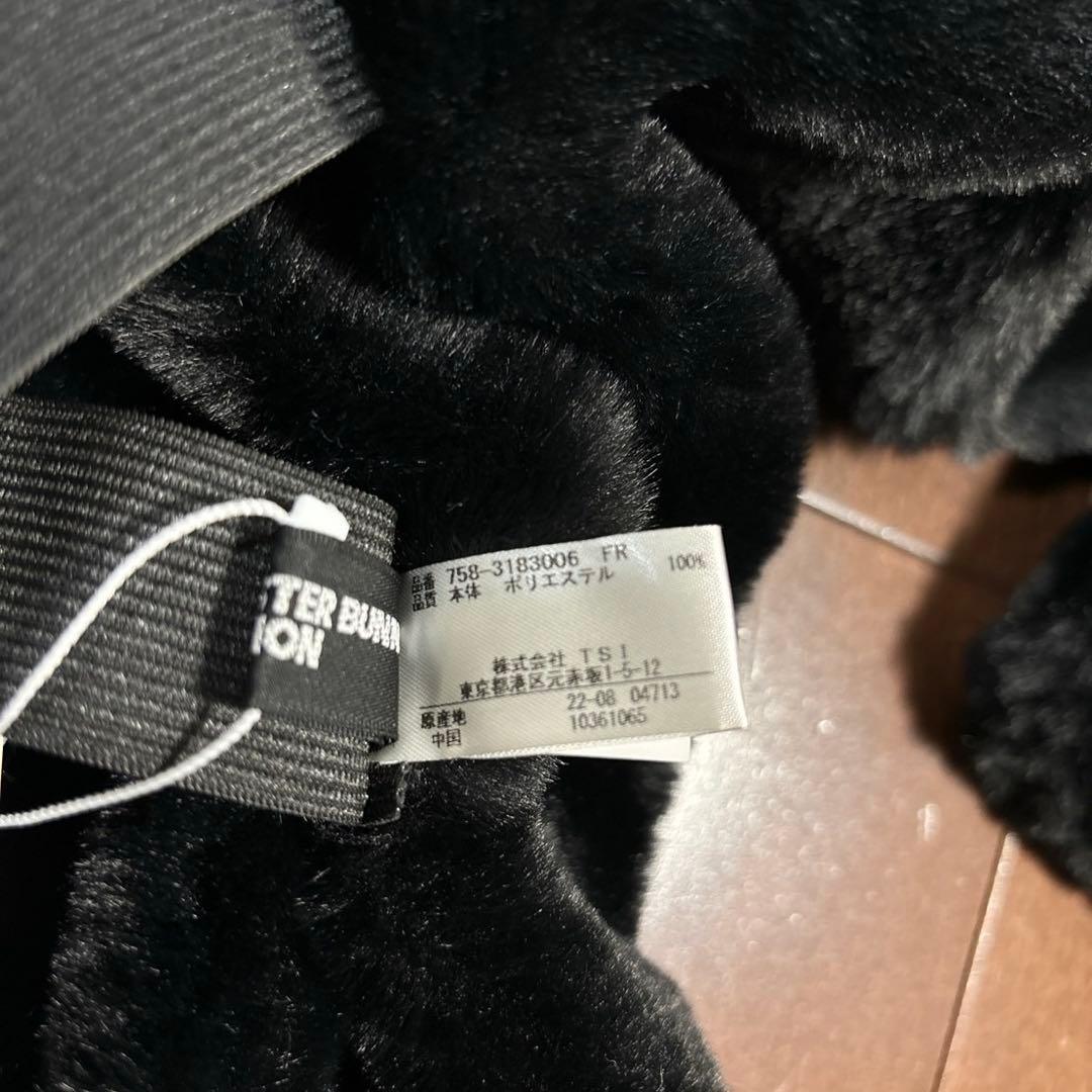 マスターバニーフェイクファーマフラーブラック