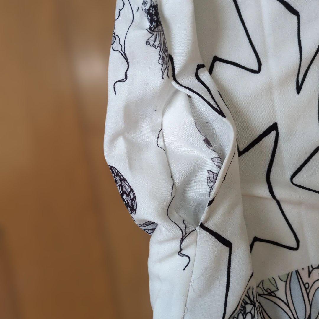 スカラーパッチワーク風シャツワンピース