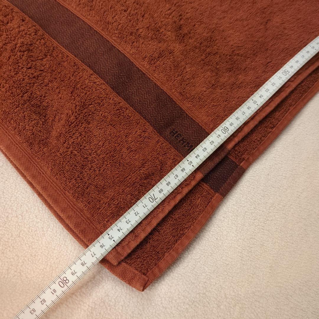 HERMES　ビーチタオル　シェブロン　ブラウン バスタオル　大判タオル