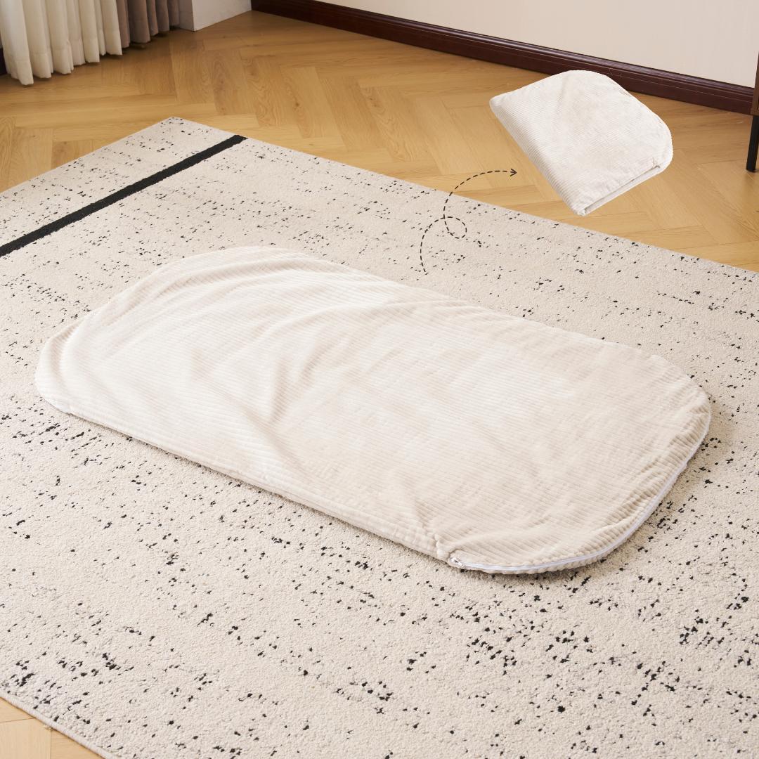 ソファベッド 2人掛け ローソファ 組立不要 クッション付 BEIGE