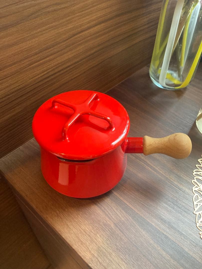 DANSK ダンスク　ホーロー 片手鍋　コベンスタイル 赤　蓋つき
