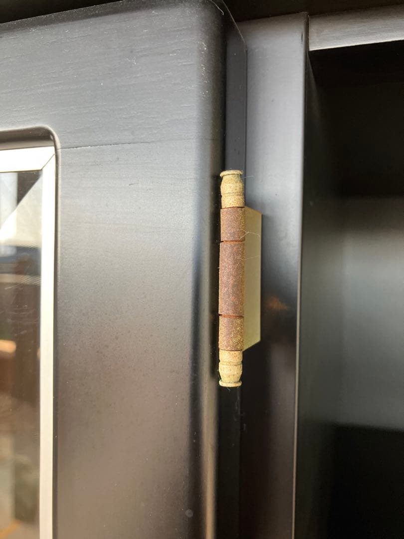 【★Boss★】大容量 ガラス扉付き食器棚 ブラック