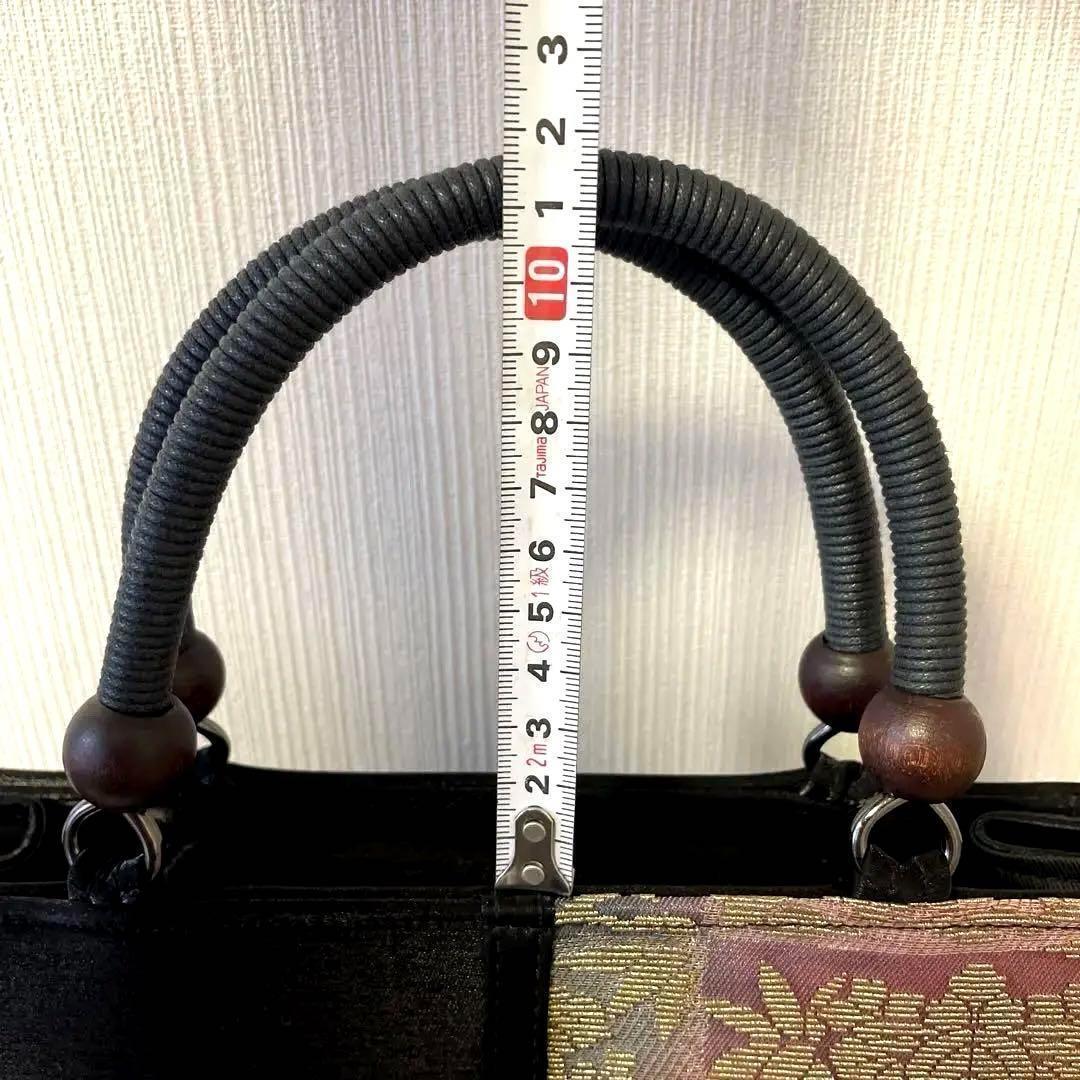 【新品・未使用】和装 バッグ　着物バッグ　市松　黒×織　和装鞄　カバン