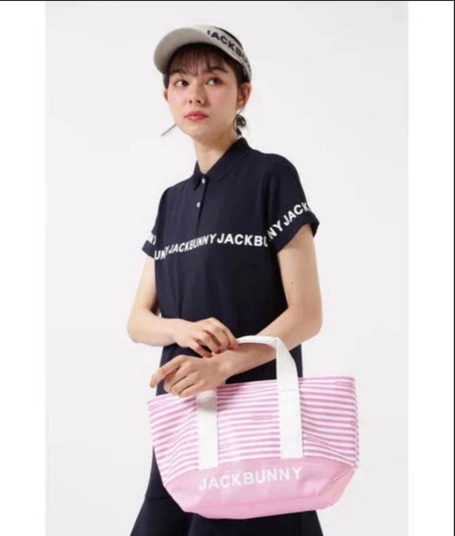 JACK BUNNY ジャックバニー　ゴルフ　トートバッグ　ピンク　ボーダー