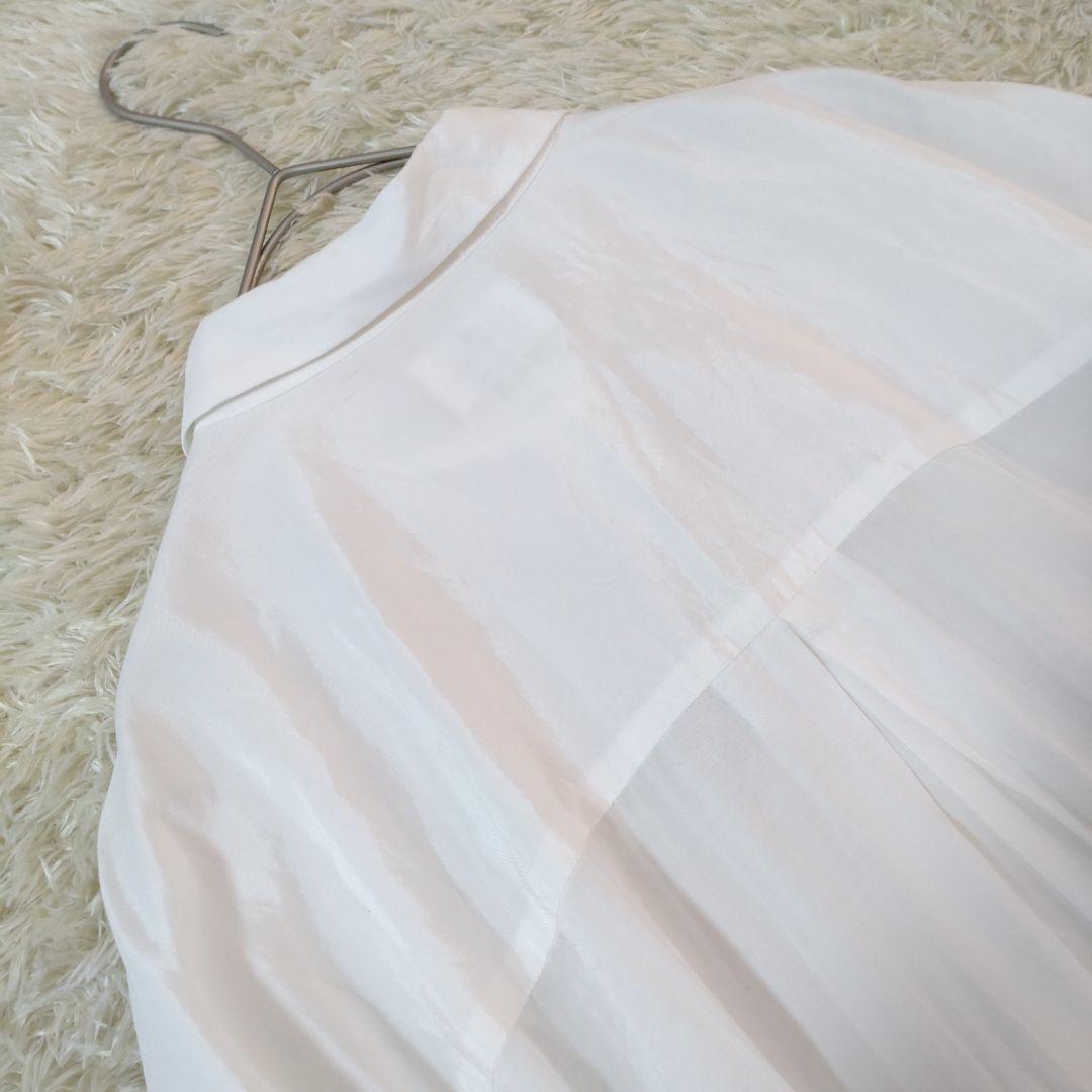 LANVIN en Bleu　レギュラーカラー変形シアーフレアロングワンピース