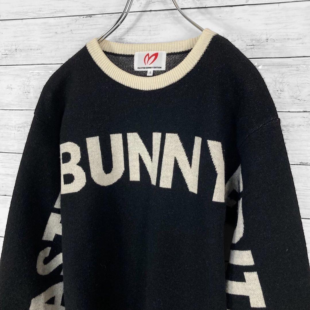 マスターバニー プリントプルオーバーニット ブラック メンズ 4サイズ