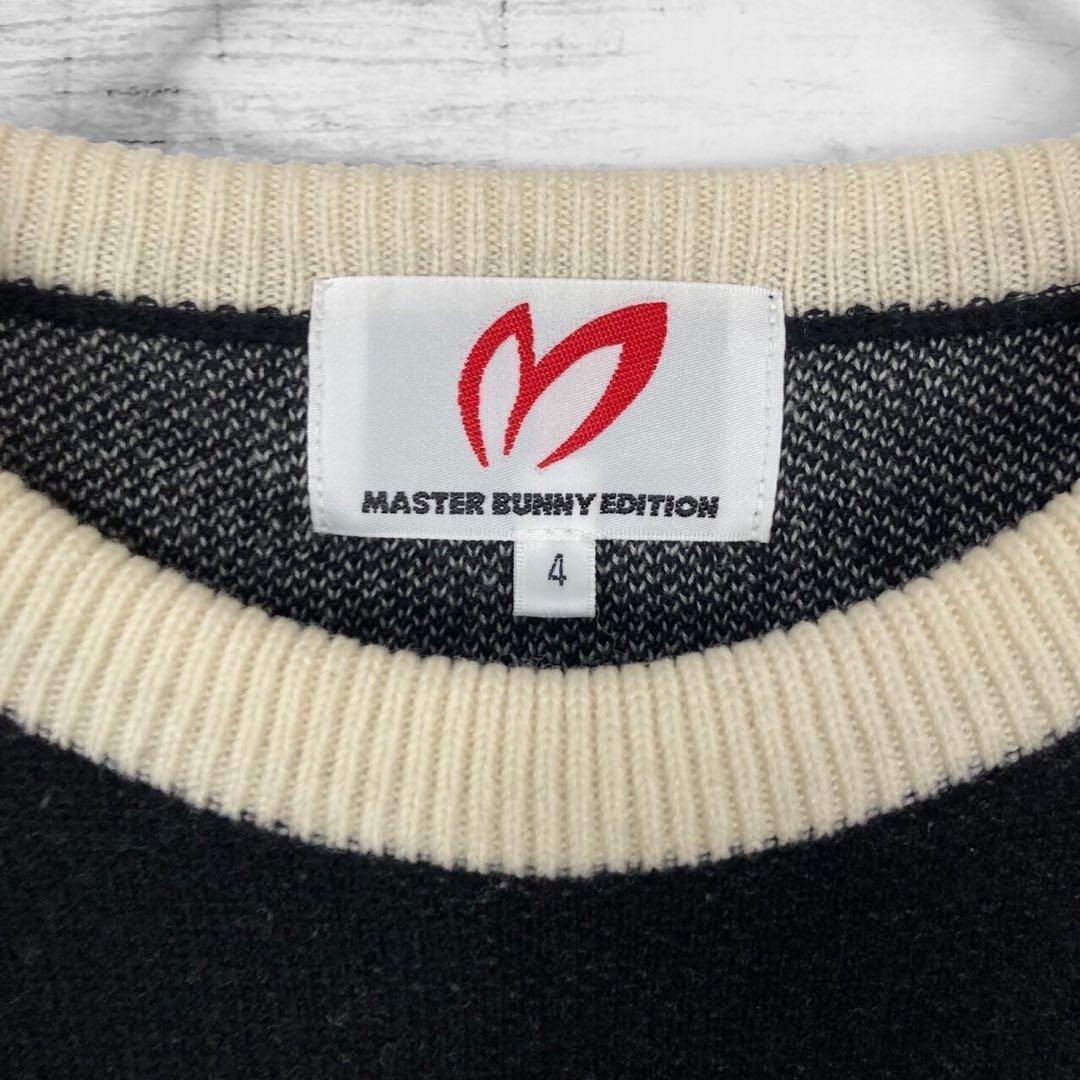 マスターバニー プリントプルオーバーニット ブラック メンズ 4サイズ