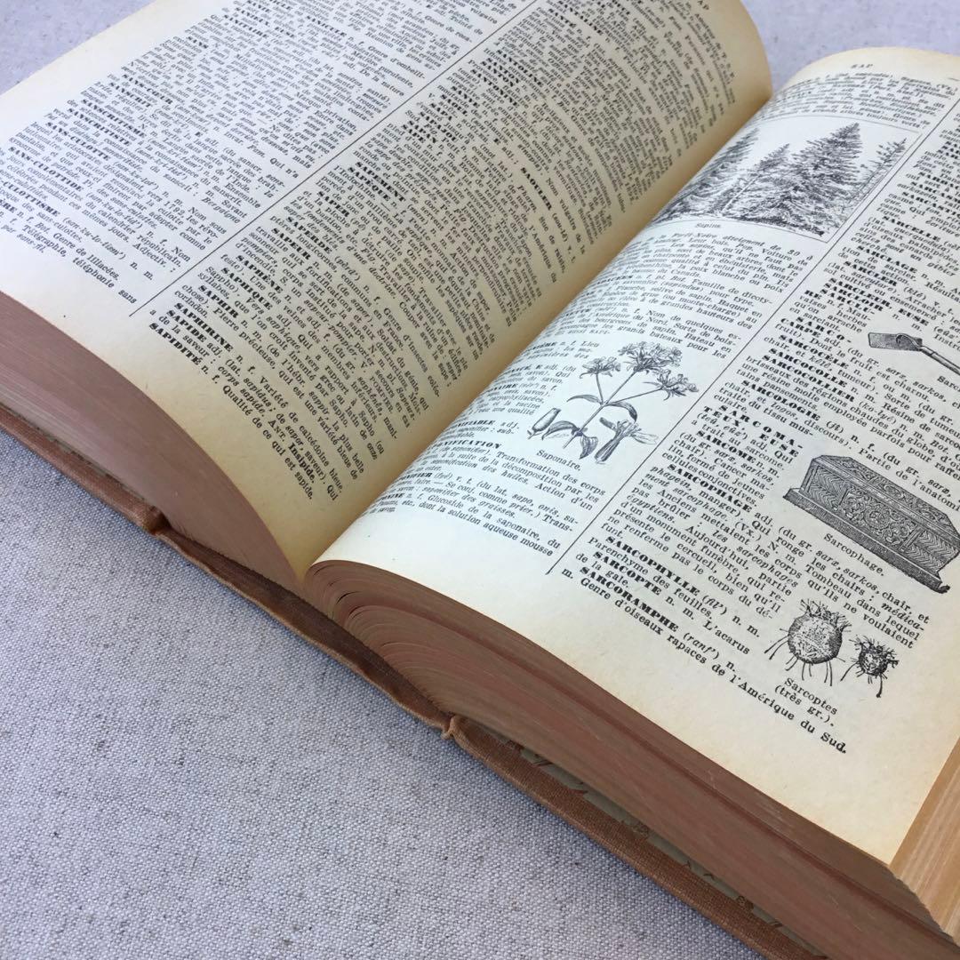 フランス 洋書 ラルース百科事典 ジャンクジャーナル素材 インテリアにも