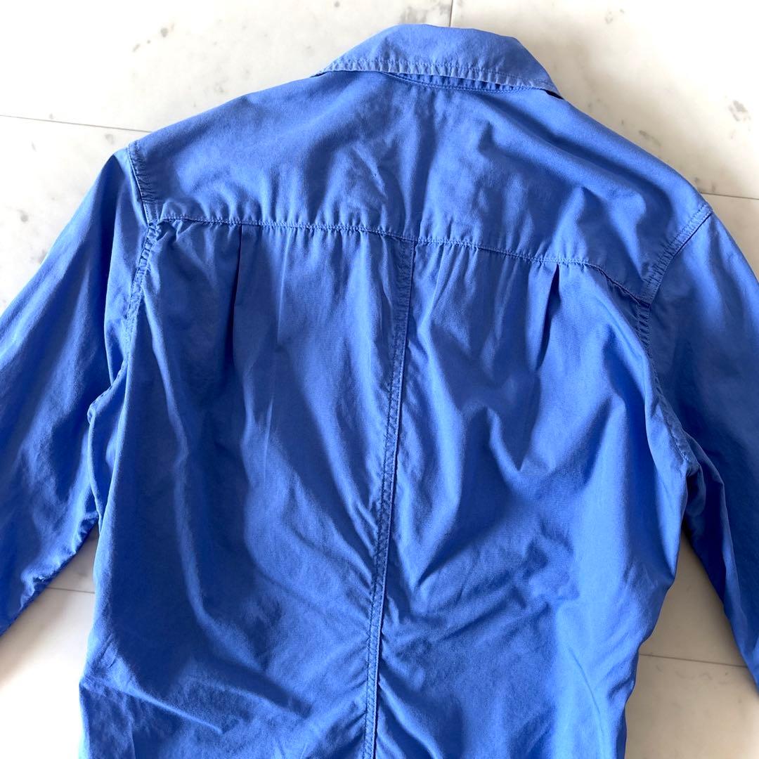 美品 フランクアンドアイリーン コットンシャツ ブルー XS 洗える BARRY