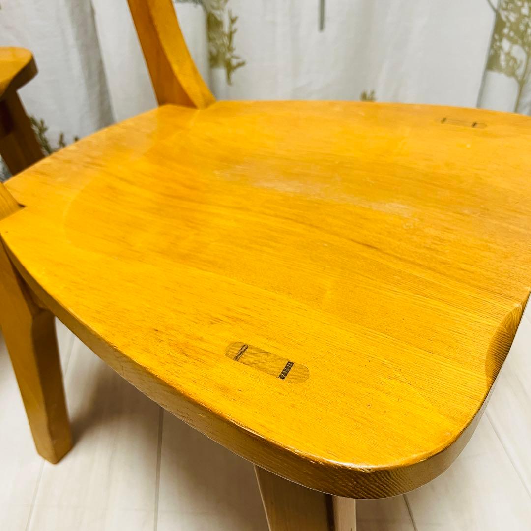 【天然木】木製ダイニングチェア 2脚セット