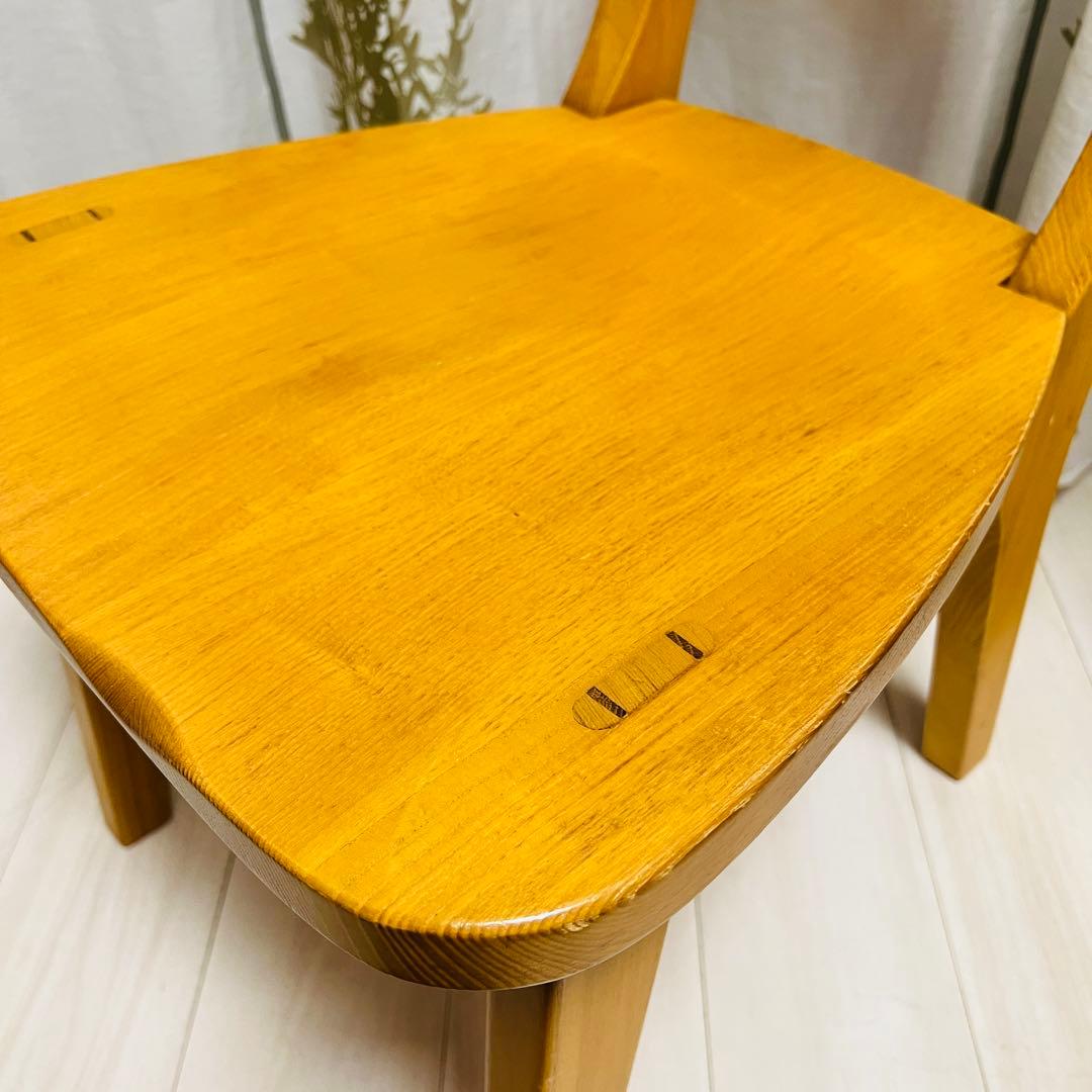 【天然木】木製ダイニングチェア 2脚セット