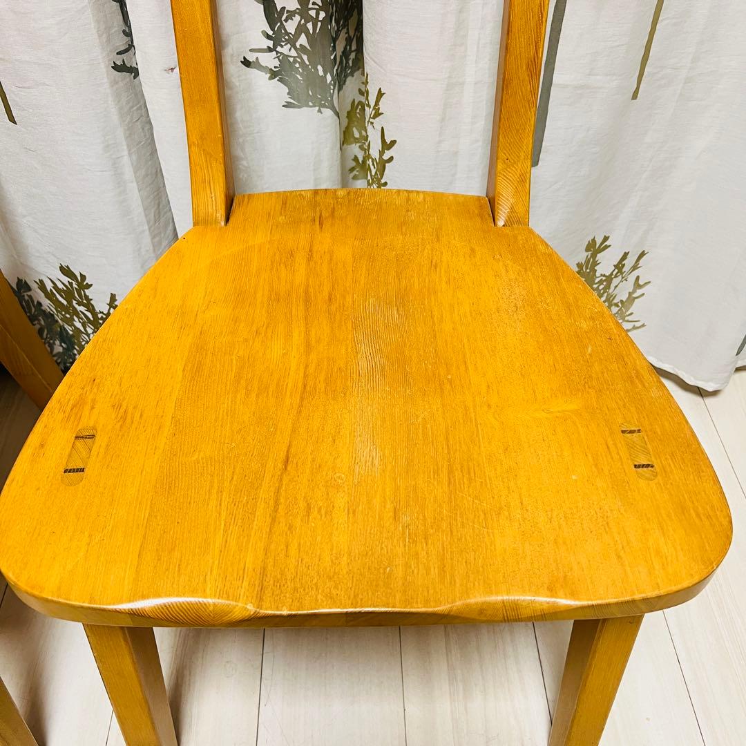 【天然木】木製ダイニングチェア 2脚セット