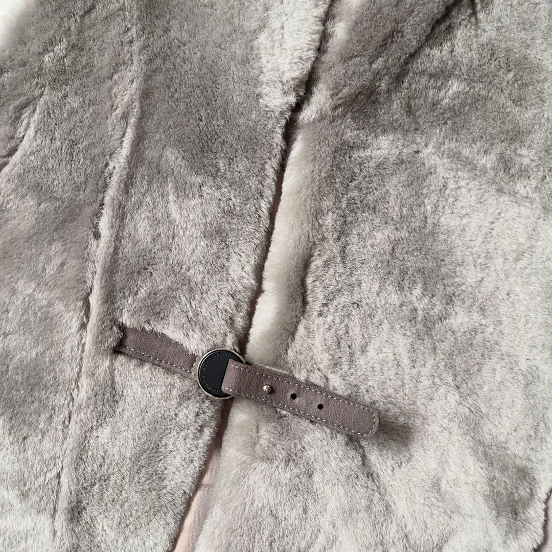 Sov. ダブスタ リアル ムートン ダンボールニットベスト 羊革 ジレ 36