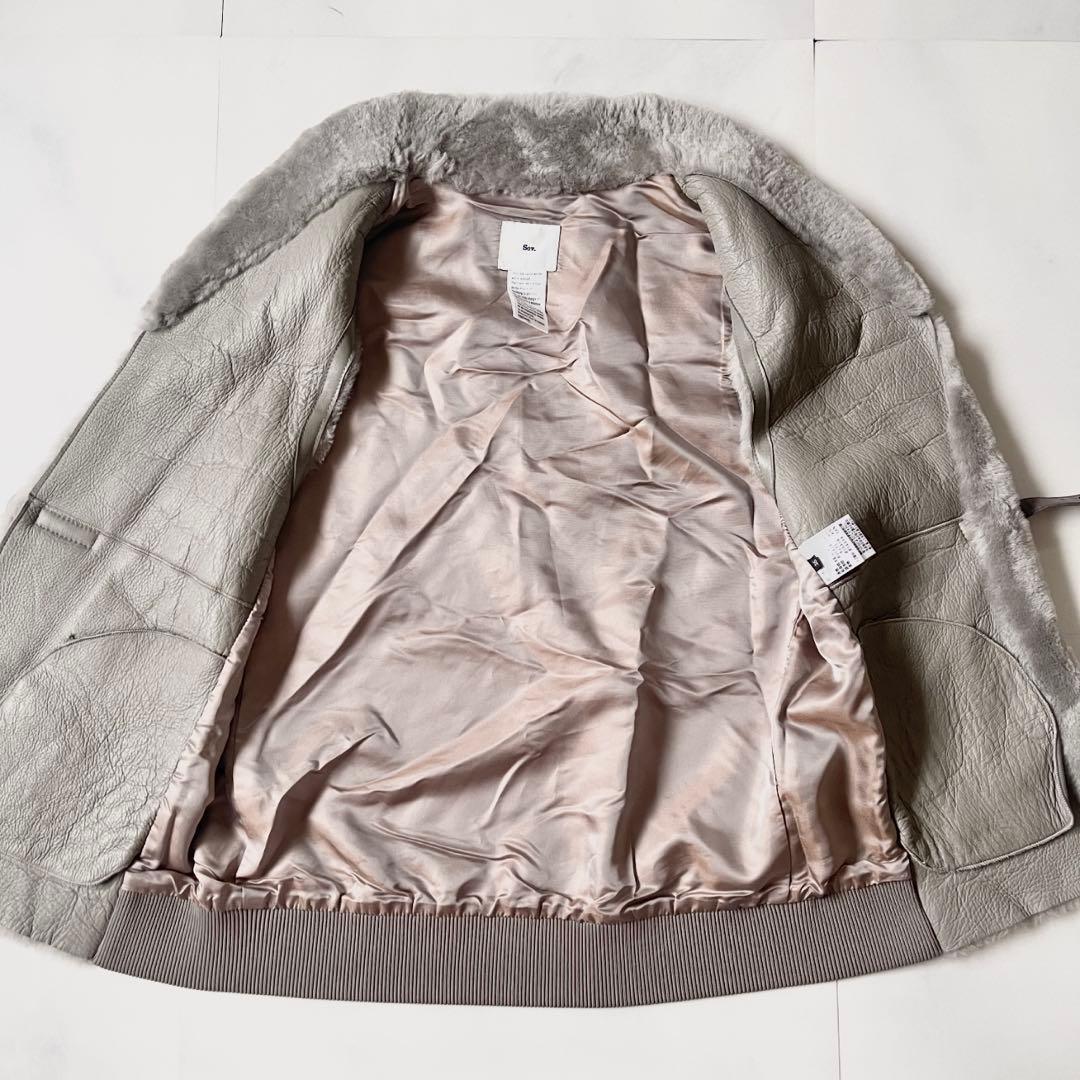 Sov. ダブスタ リアル ムートン ダンボールニットベスト 羊革 ジレ 36