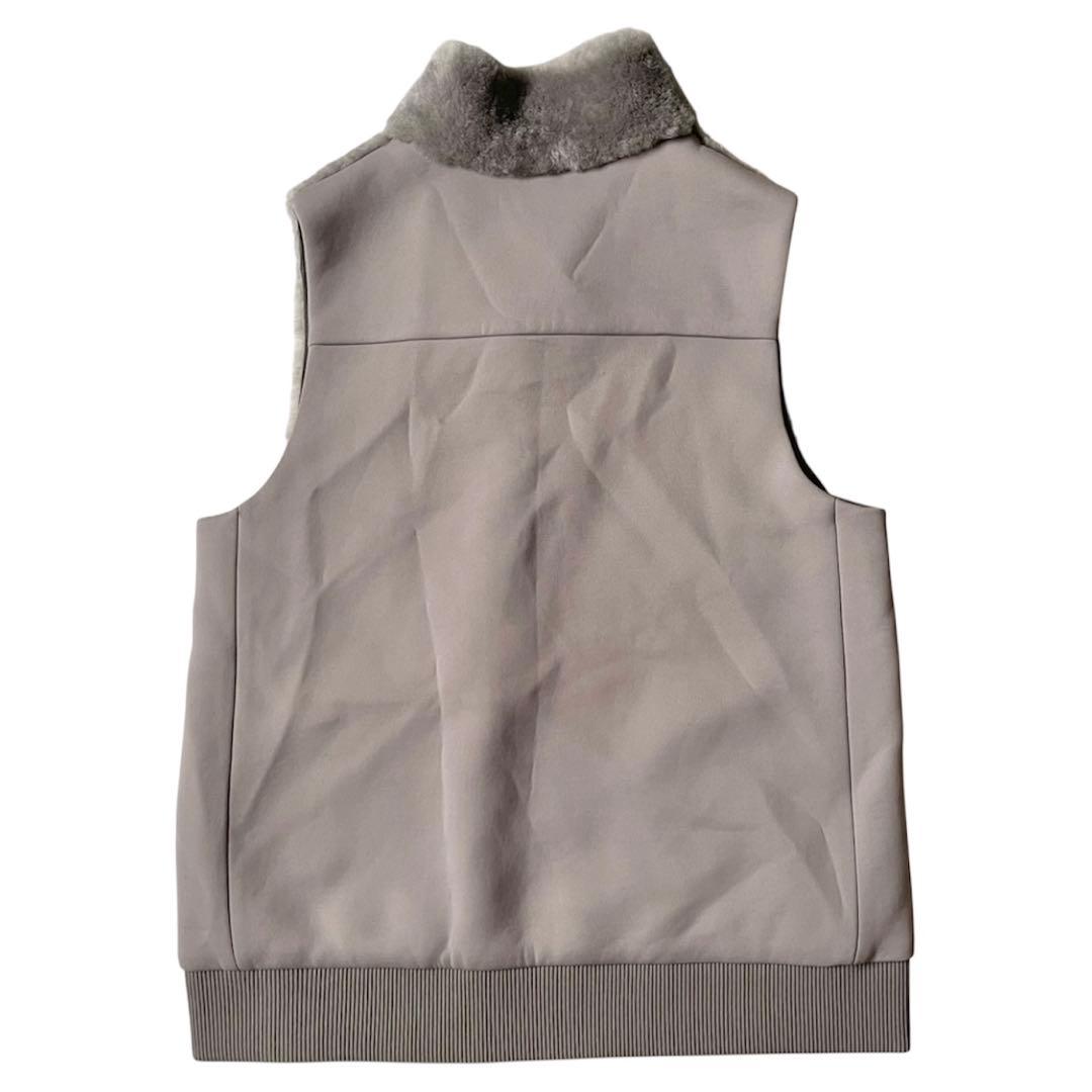 Sov. ダブスタ リアル ムートン ダンボールニットベスト 羊革 ジレ 36