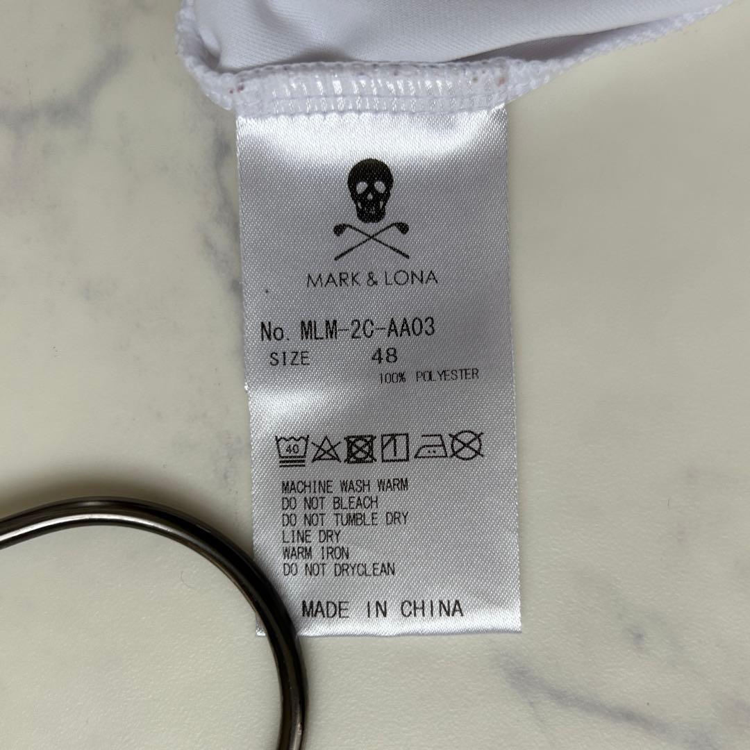 マークアンドロナ 2022年モデル モックネック 半袖シャツ ホワイト