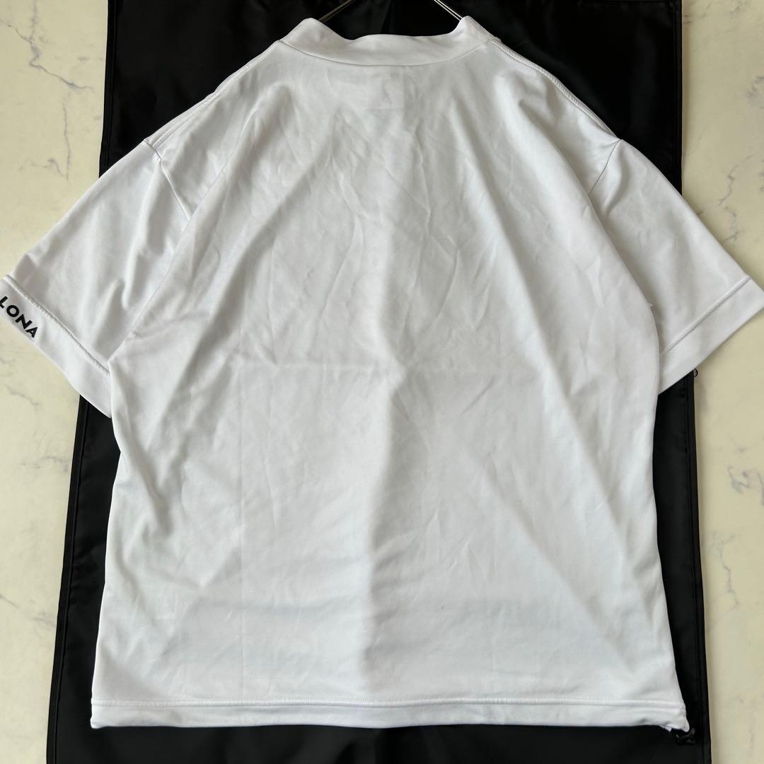 マークアンドロナ 2022年モデル モックネック 半袖シャツ ホワイト