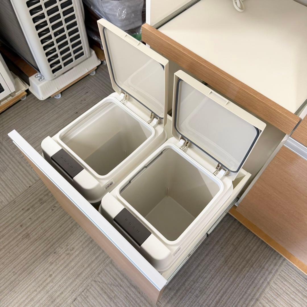 高級♪ パモウナ 120cm幅キッチンボード 食器棚 木目調ナチュラルブラウン