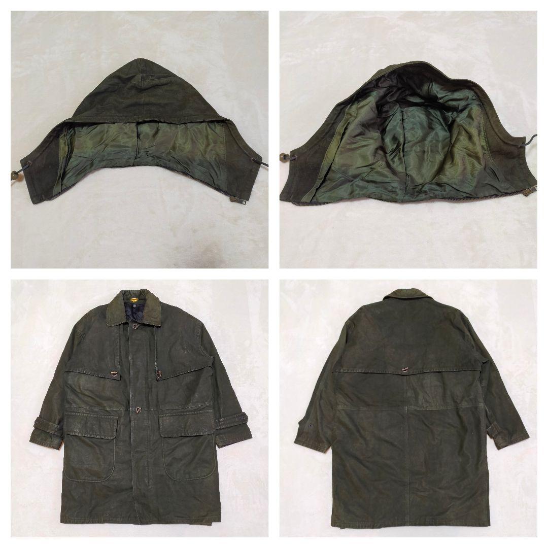 80S 90S　イタリア製　ユーロヴィンテージ　48　オールレザー　モッズコート