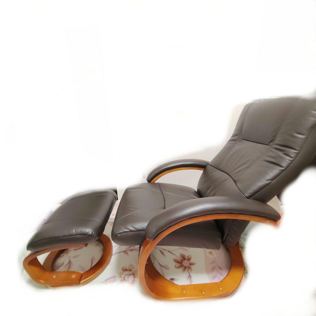 リクライニング　1人掛けソファ 回転式　オットマン付き