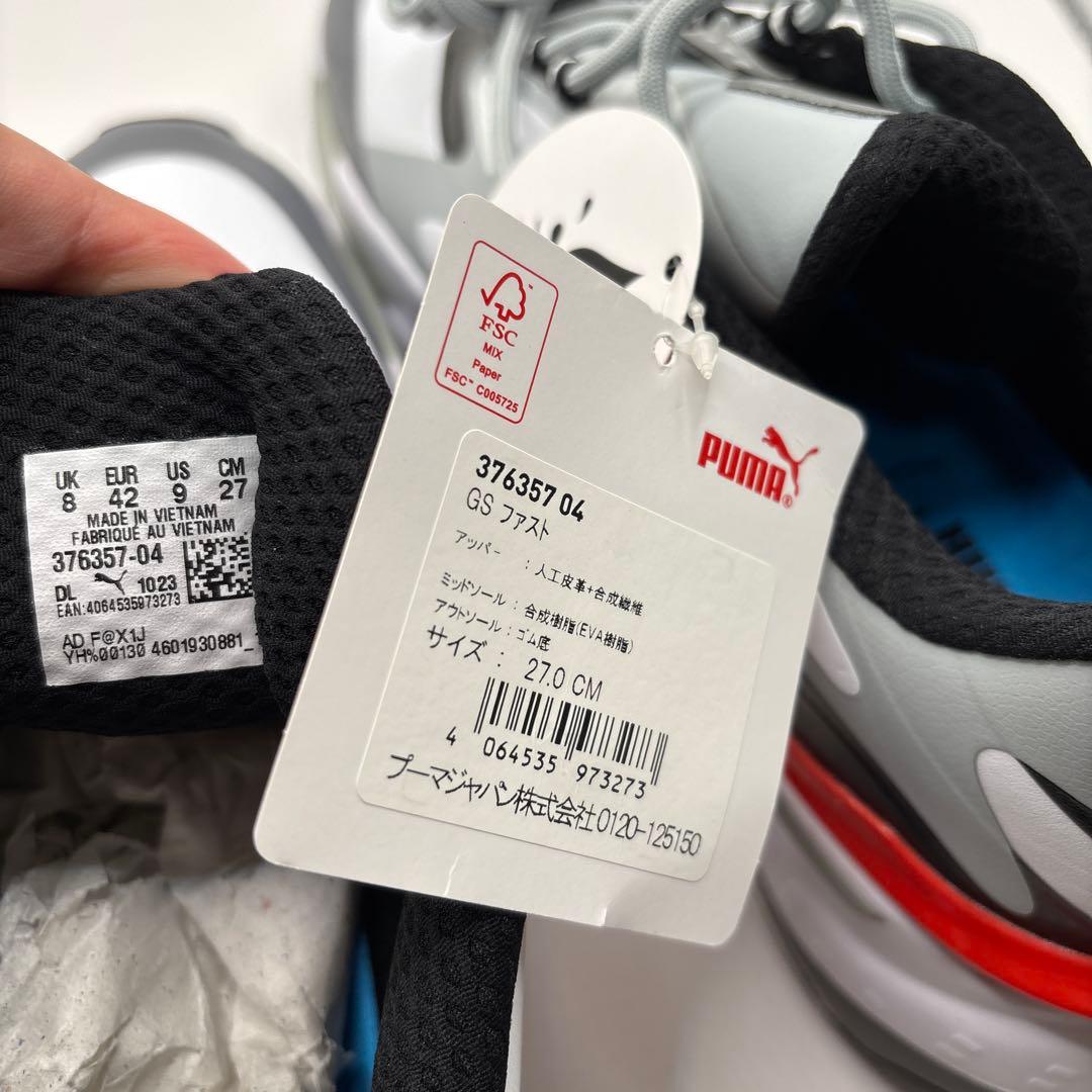 PUMA ゴルフシューズ GSファスト 27cm 白赤 新品