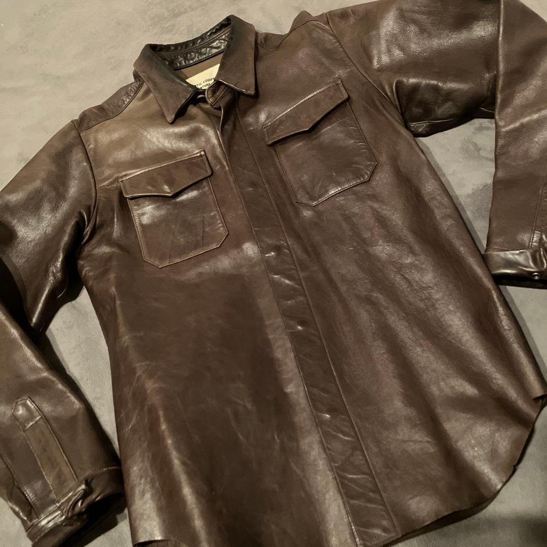 【大幅値下げ】CABANE de ZUCCA レザーシャツジャケット 羊革 M