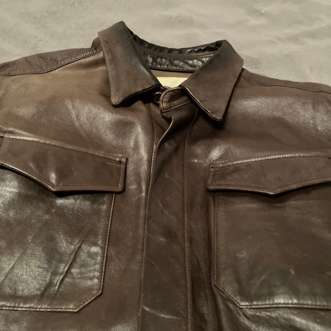 【大幅値下げ】CABANE de ZUCCA レザーシャツジャケット 羊革 M