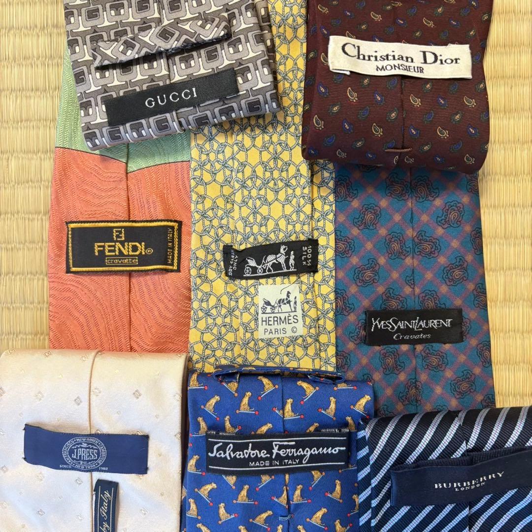 ハイブランドネクタイ 50本セット 全てシルク グッチ エルメス まとめ売り